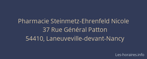 Pharmacie Steinmetz-Ehrenfeld Nicole