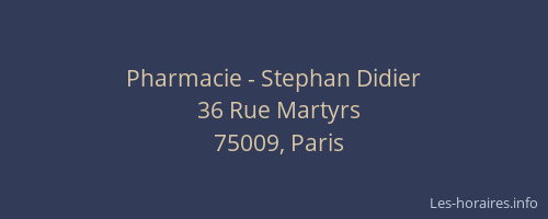 Pharmacie - Stephan Didier