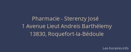 Pharmacie - Sterenzy José