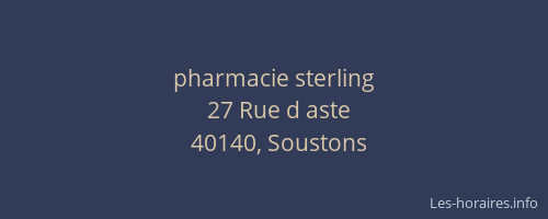 pharmacie sterling