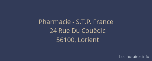 Pharmacie - S.T.P. France