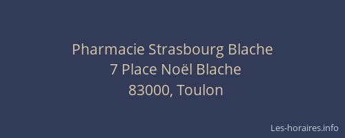 Pharmacie Strasbourg Blache