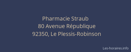 Pharmacie Straub