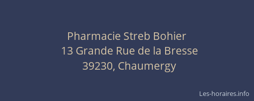 Pharmacie Streb Bohier
