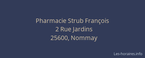 Pharmacie Strub Fran&ccedil;ois
