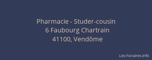 Pharmacie - Studer-cousin