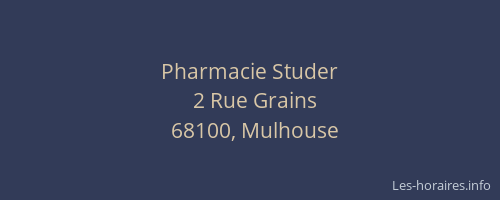 Pharmacie Studer