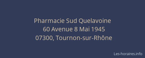 Pharmacie Sud Quelavoine