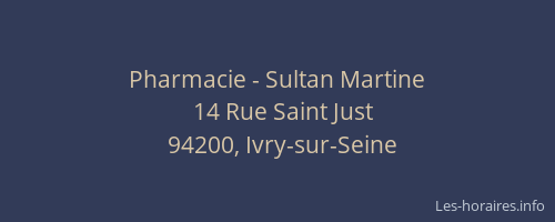 Pharmacie - Sultan Martine