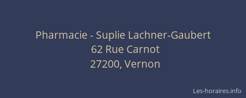 Pharmacie - Suplie Lachner-Gaubert