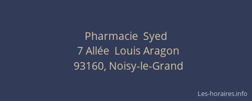 Pharmacie  Syed