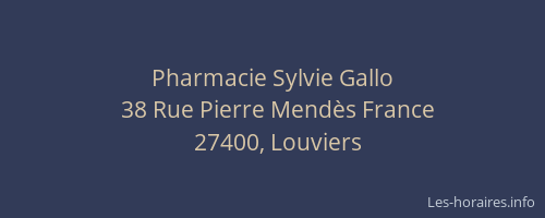 Pharmacie Sylvie Gallo