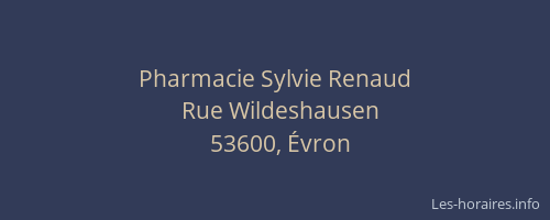 Pharmacie Sylvie Renaud