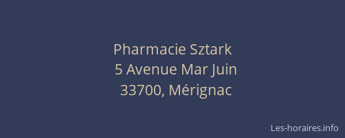 Pharmacie Sztark