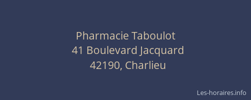 Pharmacie Taboulot