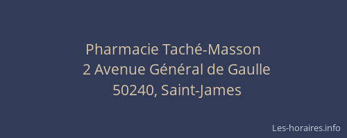 Pharmacie Tach&eacute;-Masson