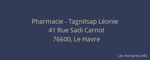 Pharmacie - Tagnitsap Léonie