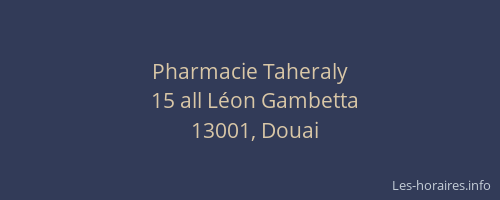 Pharmacie Taheraly