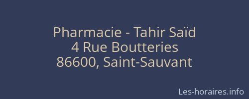 Pharmacie - Tahir Saïd