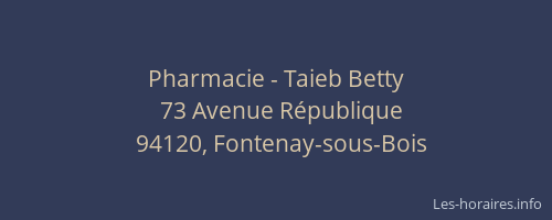 Pharmacie - Taieb Betty
