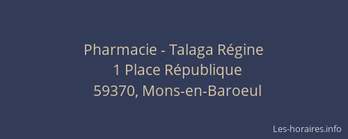 Pharmacie - Talaga Régine
