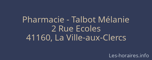 Pharmacie - Talbot Mélanie