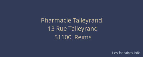 Pharmacie Talleyrand