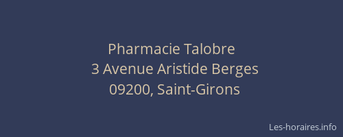 Pharmacie Talobre