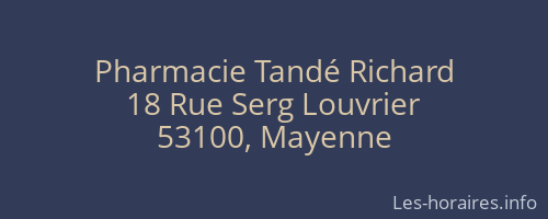 Pharmacie Tandé Richard
