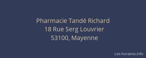 Pharmacie Tand&eacute; Richard