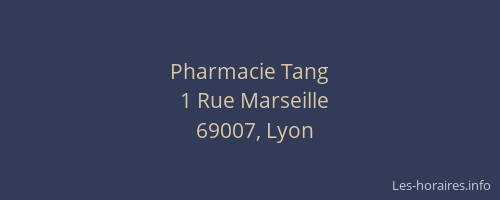 Pharmacie Tang