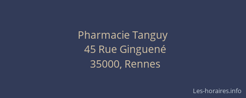 Pharmacie Tanguy