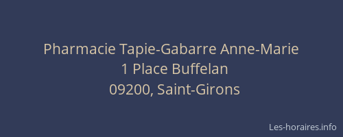 Pharmacie Tapie-Gabarre Anne-Marie