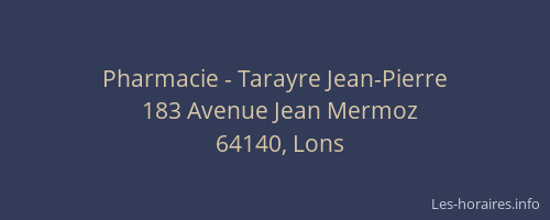Pharmacie - Tarayre Jean-Pierre