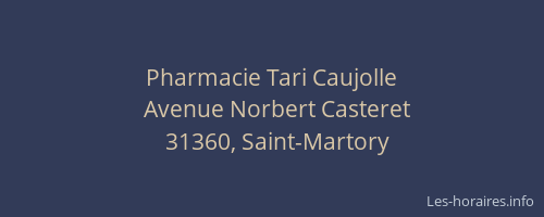 Pharmacie Tari Caujolle