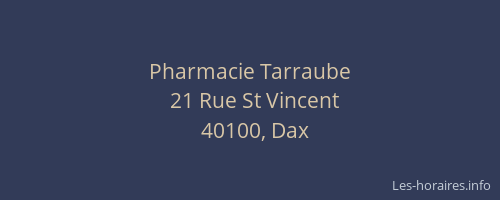 Pharmacie Tarraube