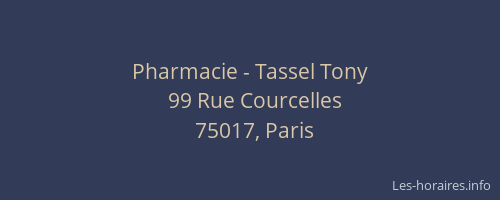 Pharmacie - Tassel Tony