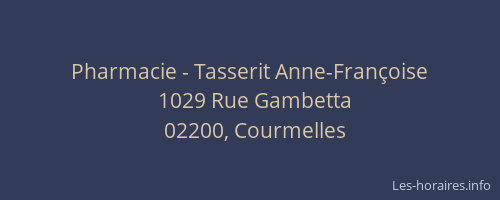 Pharmacie - Tasserit Anne-Françoise