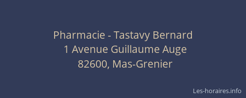 Pharmacie - Tastavy Bernard