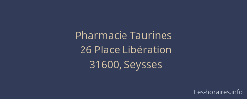 Pharmacie Taurines