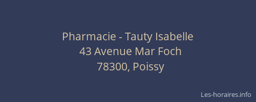 Pharmacie - Tauty Isabelle
