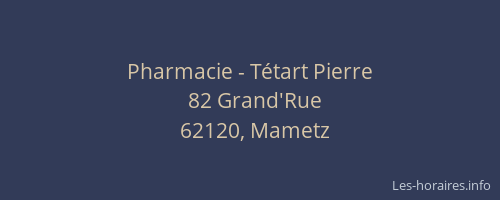 Pharmacie - Tétart Pierre