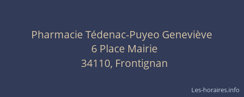 Pharmacie Tédenac-Puyeo Geneviève