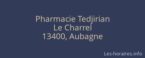 Pharmacie Tedjirian