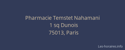 Pharmacie Temstet Nahamani