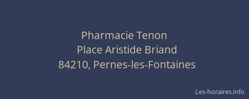 Pharmacie Tenon