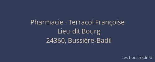 Pharmacie - Terracol Fran&ccedil;oise