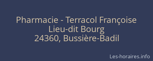 Pharmacie - Terracol Françoise