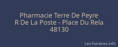 Pharmacie Terre De Peyre