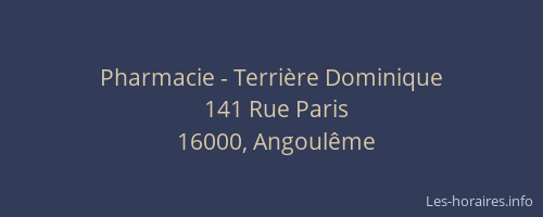 Pharmacie - Terrière Dominique